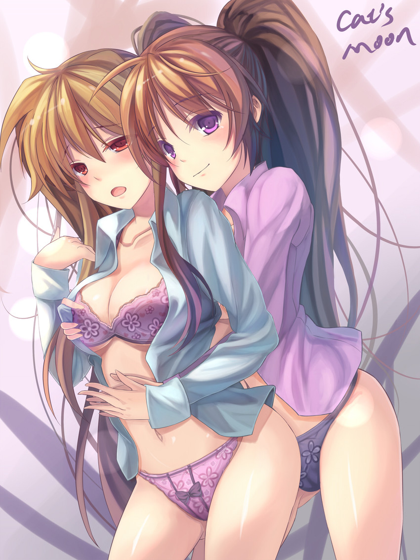 fate testarossa and takamachi nanoha (lyrical nanoha and 1 more) drawn by catsmoon