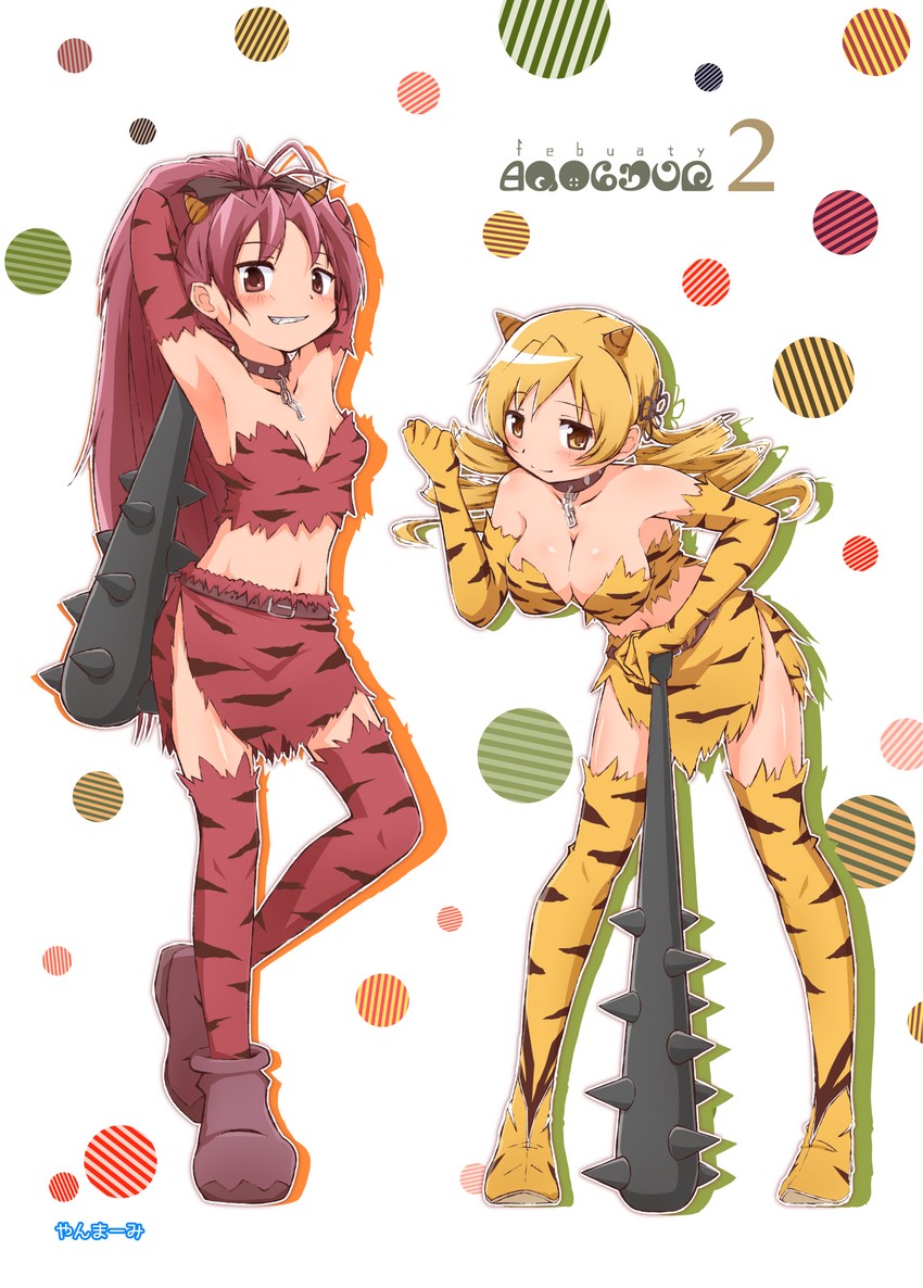 sakura kyoko and tomoe mami (mahou shoujo madoka magica) drawn by yanmaami