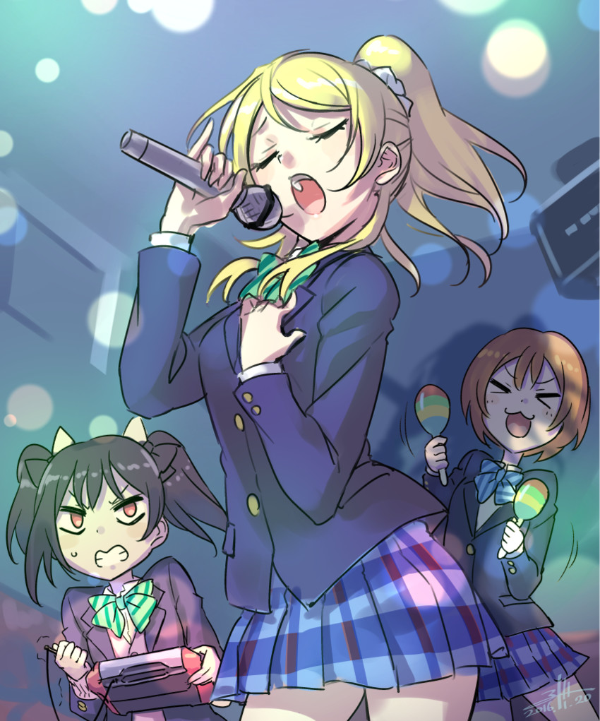yazawa nico, ayase eli, and hoshizora rin (love live! and 1 more) drawn by wedo
