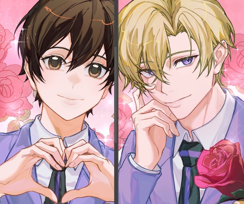 fujioka haruhi and suou tamaki (ouran high school host club) drawn by oretsuu