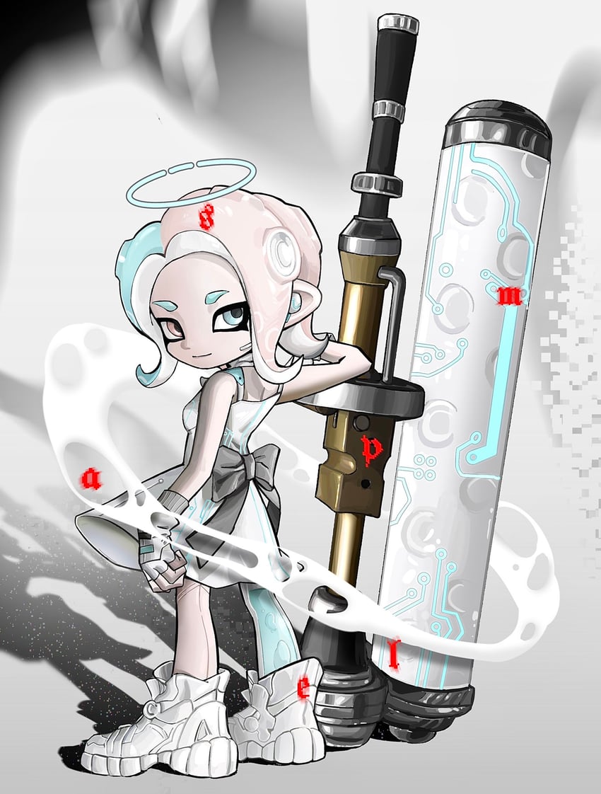 octoling player character and octoling girl (splatoon) drawn by shionan
