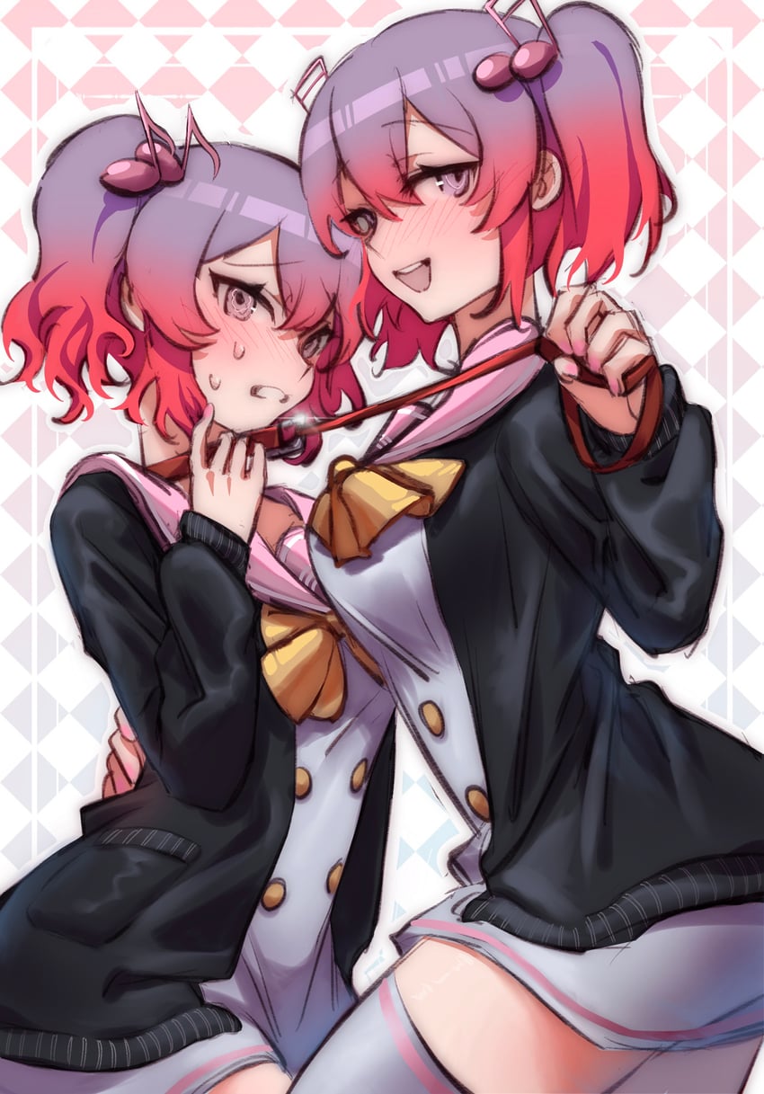 otonokoji kanade and otonokoji hibiki (danganronpa another and 1 more) drawn by huidu