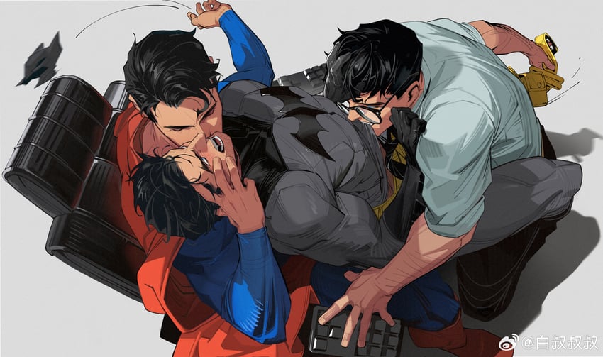 batman, superman, clark kent, and bruce wayne (dc comics and 2 more) drawn by white-corner