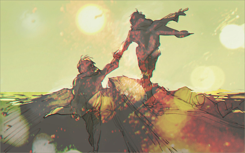amifumi inko and rayet areash (aldnoah.zero) drawn by logi_bunbukucha
