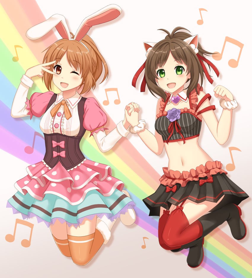 maekawa miku and abe nana (idolmaster and 1 more) drawn by kurisu-kun