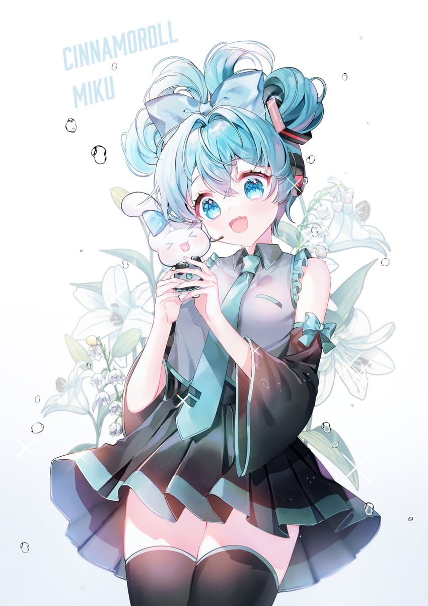 hatsune miku, cinnamoroll, and cinnamiku (vocaloid and 2 more) drawn by shina_(sbk951121)