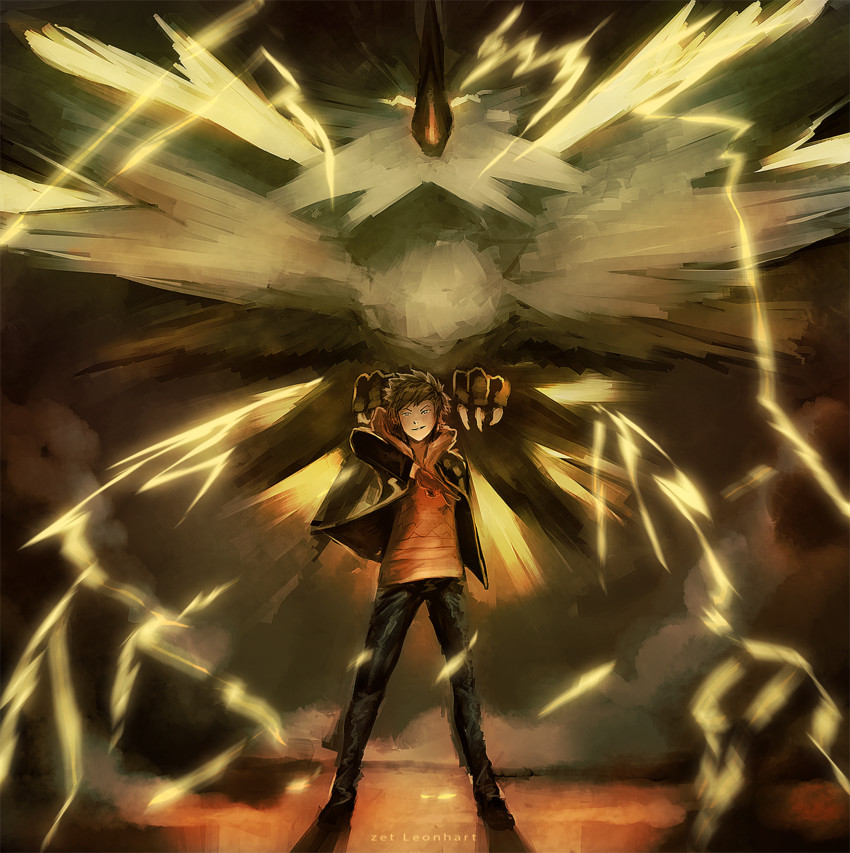 zapdos and spark (pokemon and 1 more) drawn by zettaiiya