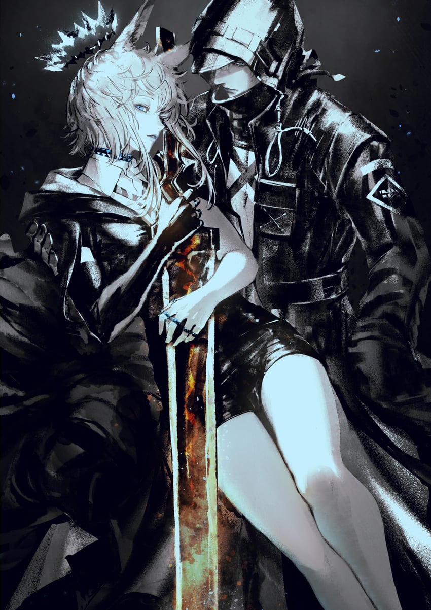 doctor, male doctor, and amiya (arknights) drawn by yoshi_(houndbell)