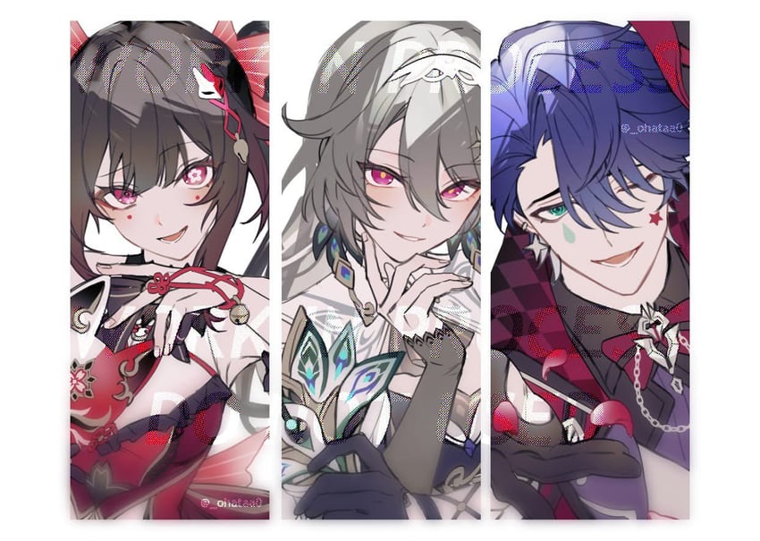 sparkle, vita, and sampo koski (honkai and 2 more) drawn by hata_(ohataa0)