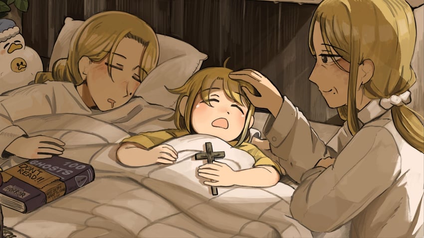 clumsy nun, strict nun, and strict nun's mother (little nuns) drawn by diva_(hyxpk)