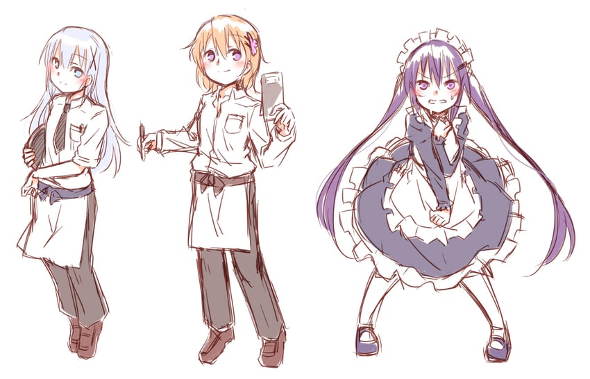 kafuu chino, hoto cocoa, and tedeza rize (gochuumon wa usagi desu ka?) drawn by hetareeji