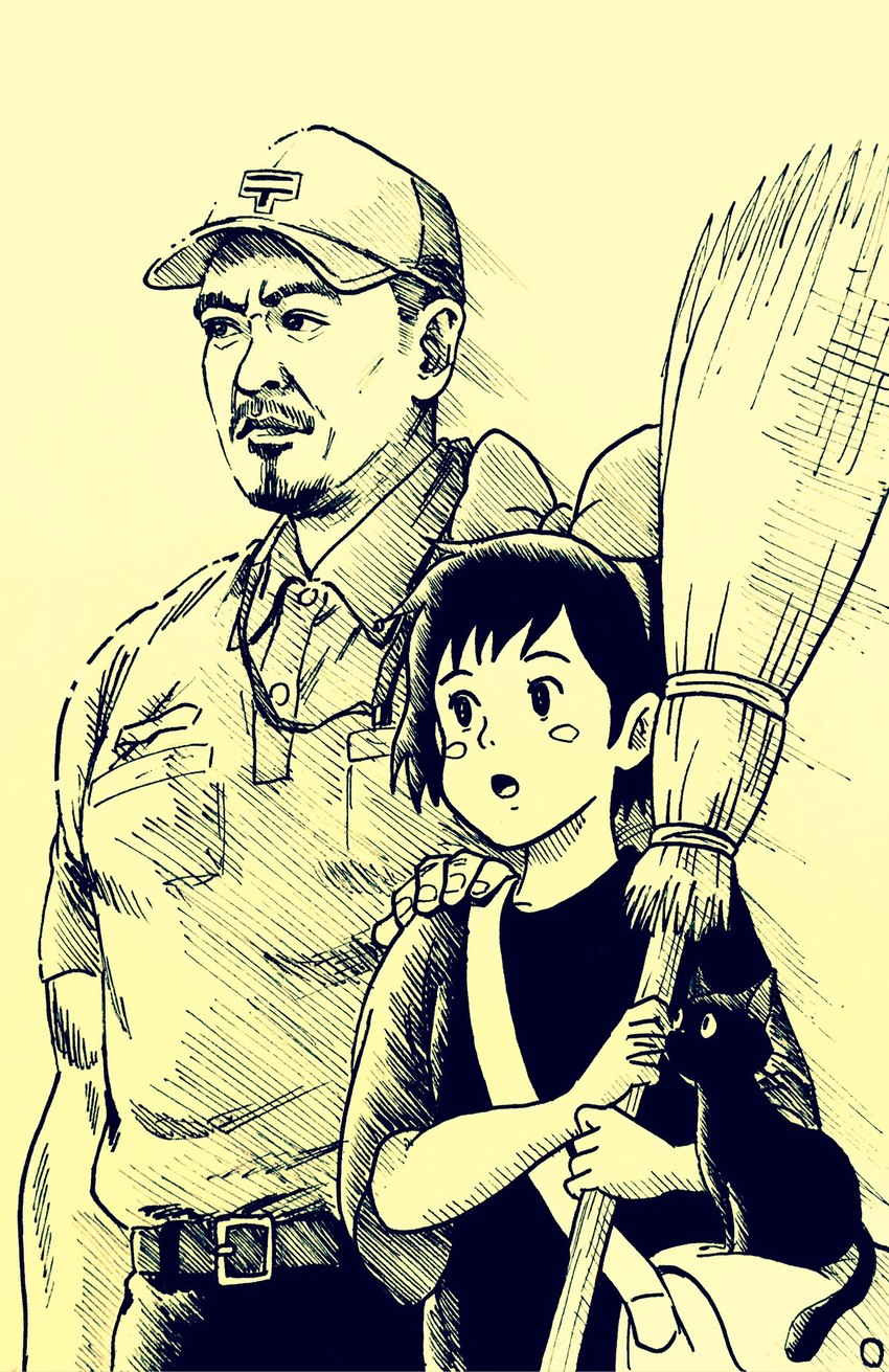 kiki and jiji (real life and 2 more) drawn by lee_(dragon_garou)