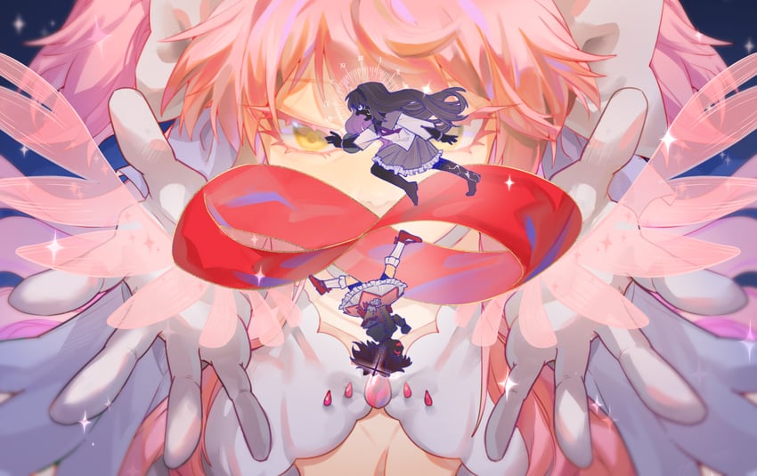 akemi homura, kaname madoka, and ultimate madoka (mahou shoujo madoka magica) drawn by tuanzi610