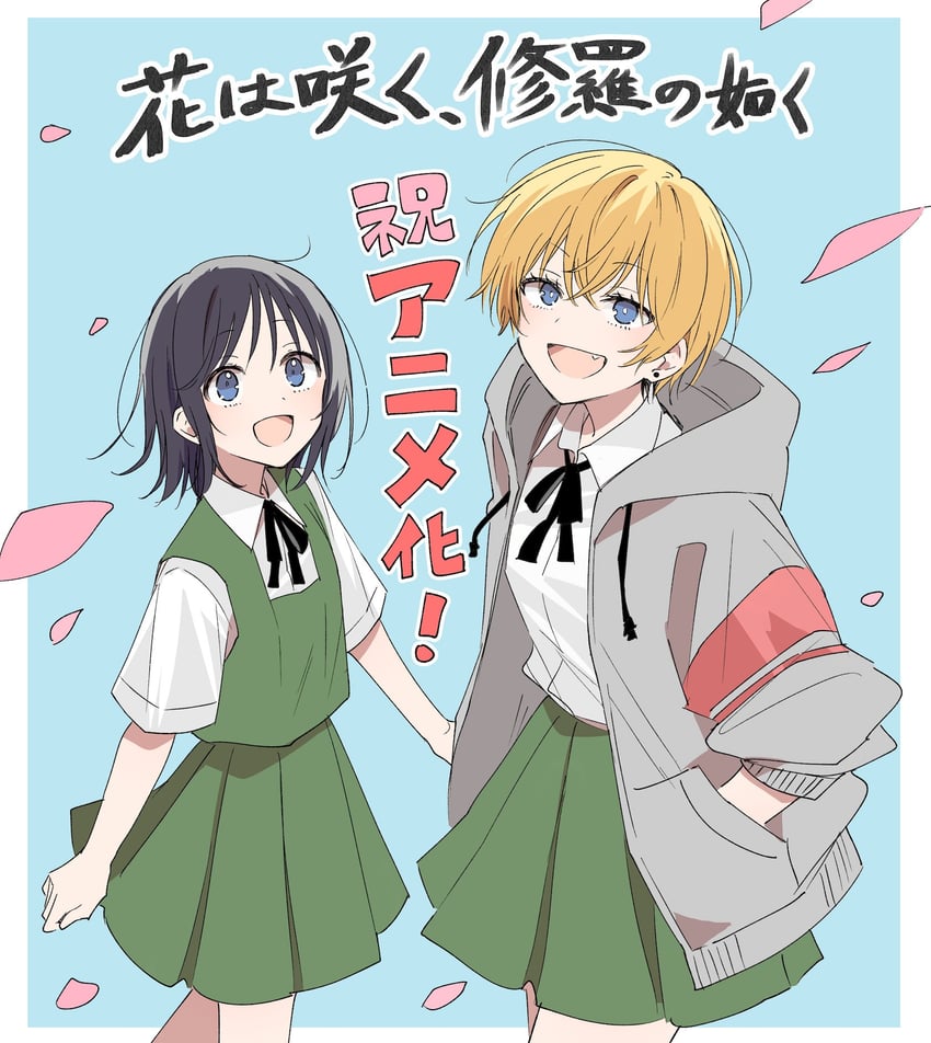 haruyama hana and usurai mizuki (hana wa saku shura no gotoku) drawn by musshu_(omu001)