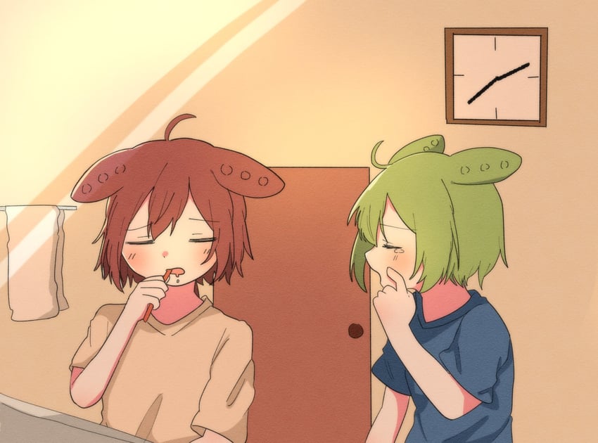 zundamon and ankomon (voiceroid and 1 more) drawn by haru_maron