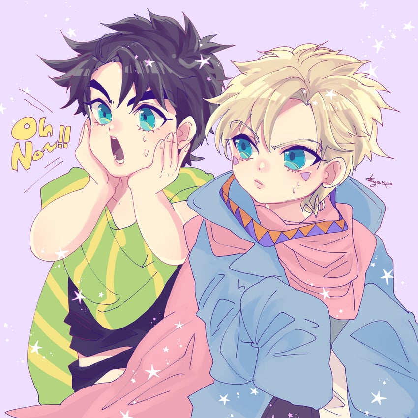 joseph joestar and caesar anthonio zeppeli (jojo no kimyou na bouken and 1 more) drawn by kogatarou