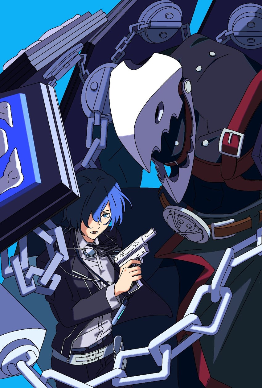 yuuki makoto and thanatos (persona and 1 more) drawn by nakamura01234