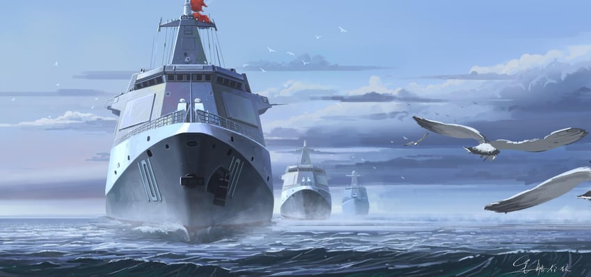 chinese destroyer nanchang (original) drawn by shouhui_lang_qun