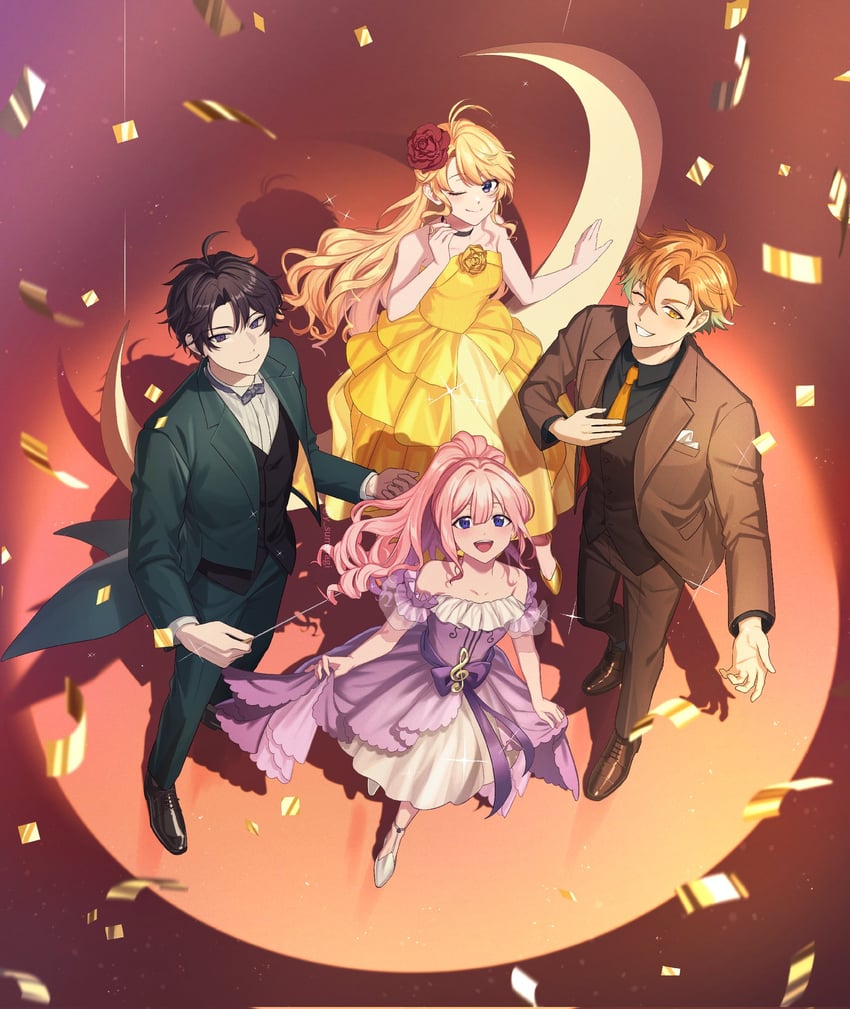 suo sango, usami rito, saiki ittetsu, and todo kohaku (nijisanji) drawn by merasugi