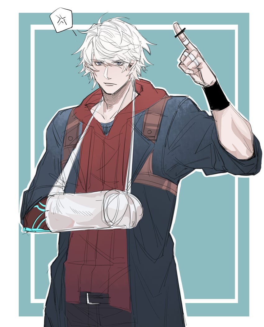 nero (devil may cry and 1 more) drawn by kagami_kundayon