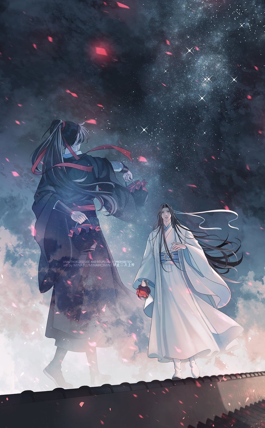 wei wuxian and lan wangji (modao zushi) drawn by minataka94