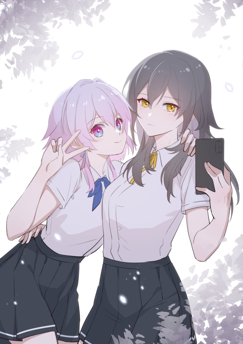 trailblazer, stelle, and march 7th (honkai and 1 more) drawn by zhuyin176