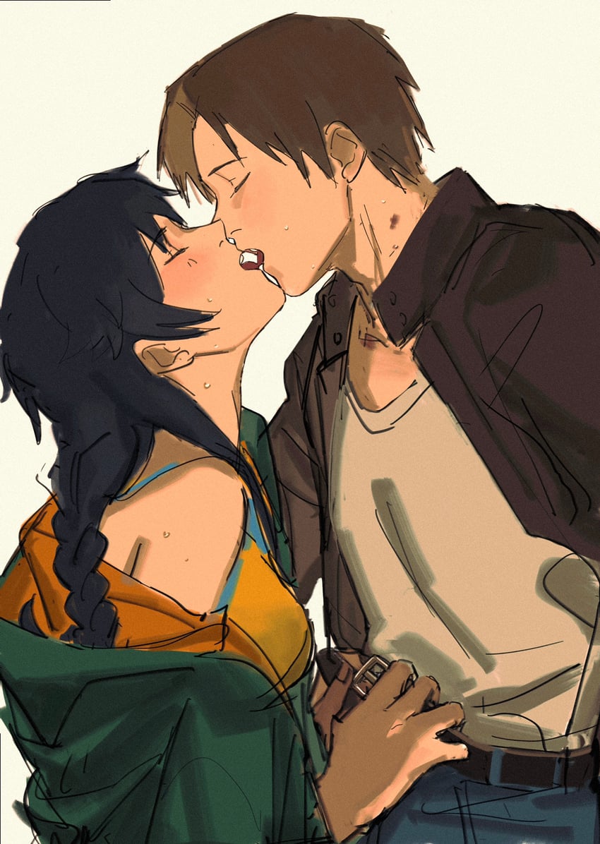 serizawa chiemi and fusaishi haruaki (raging loop) drawn by doya