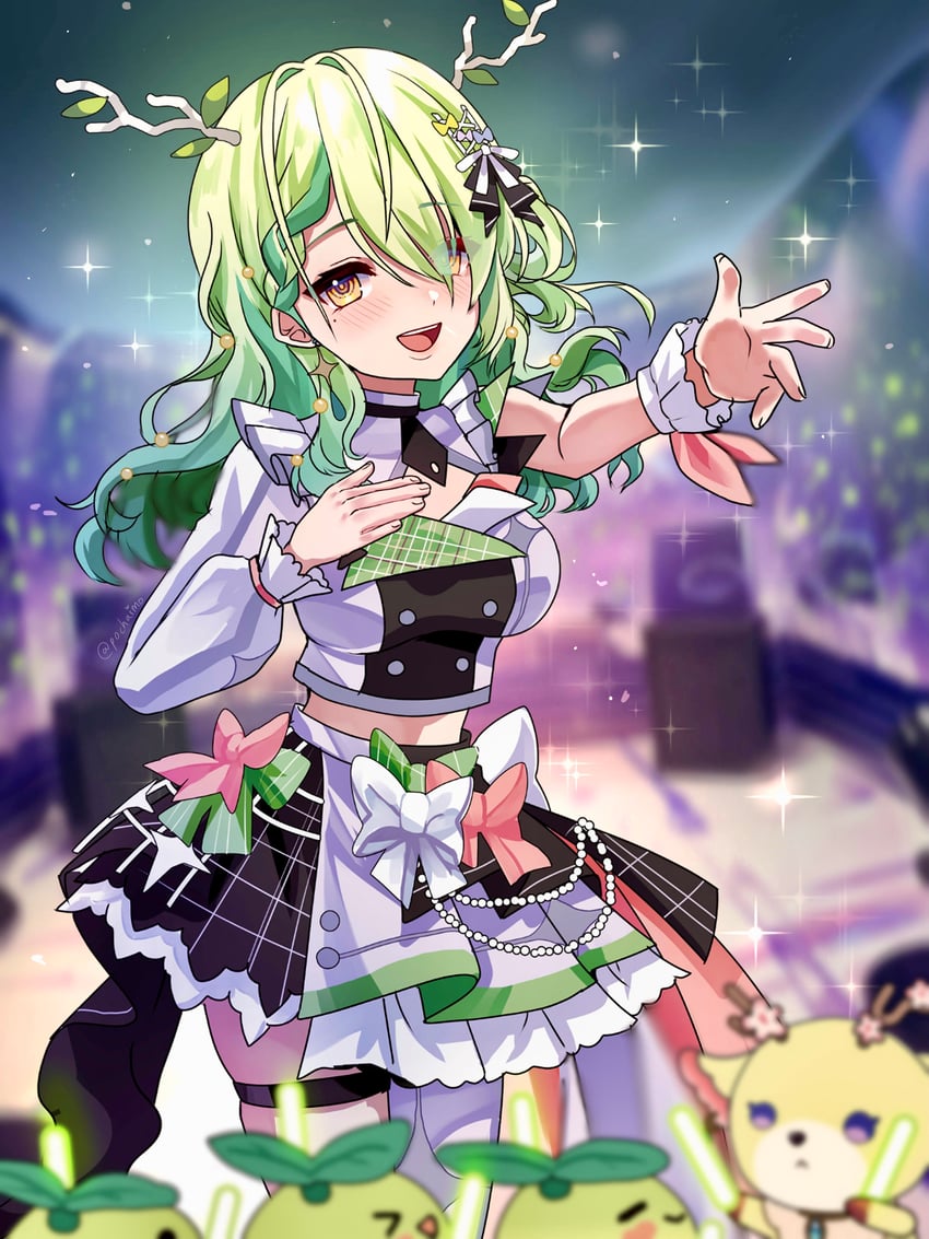 ceres fauna, sapling, and nemu (hololive and 1 more) drawn by pochaimo