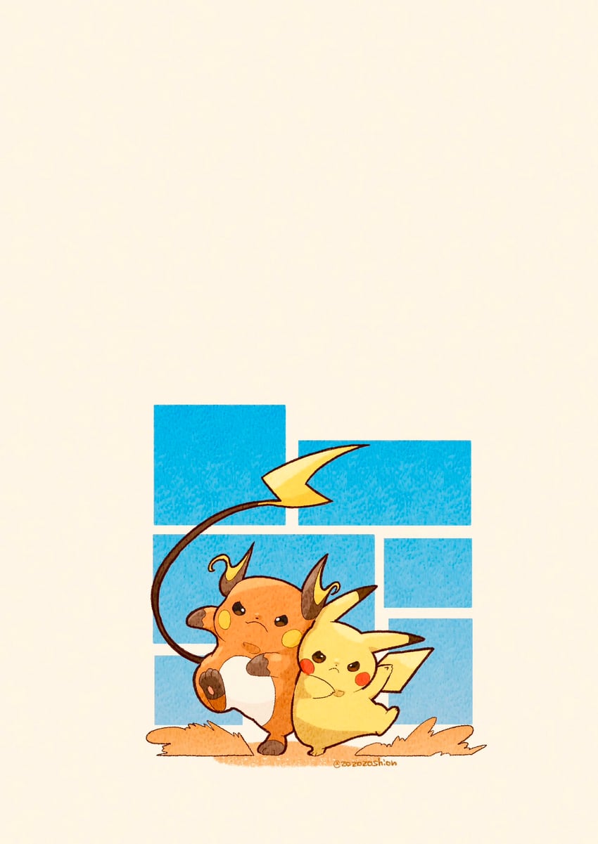 pikachu and raichu (pokemon and 1 more) drawn by zozozoshion