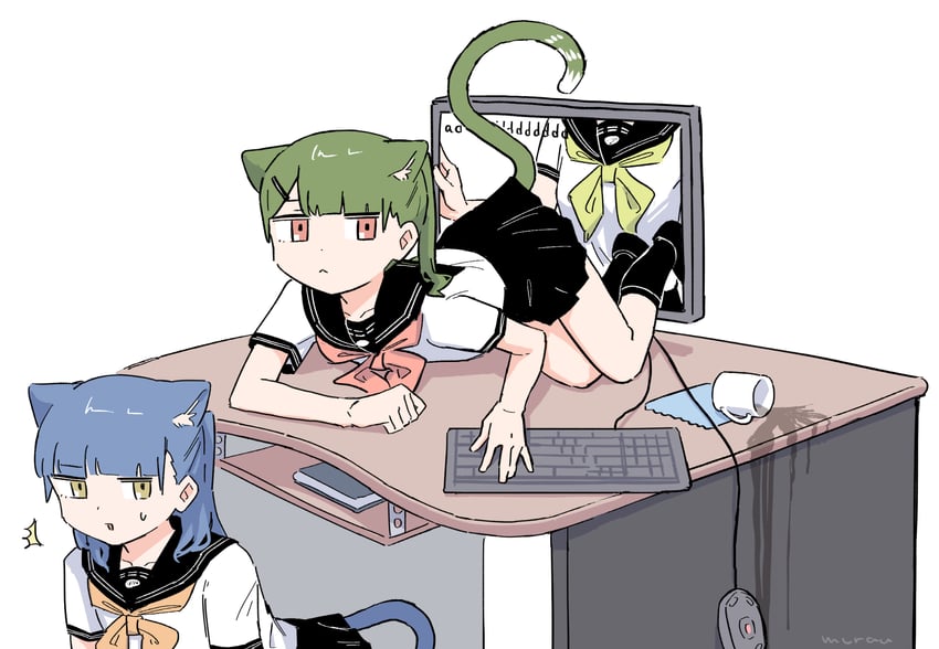 rag-chan, wuno-chan, and naco-chan (ragcats) drawn by rid0922
