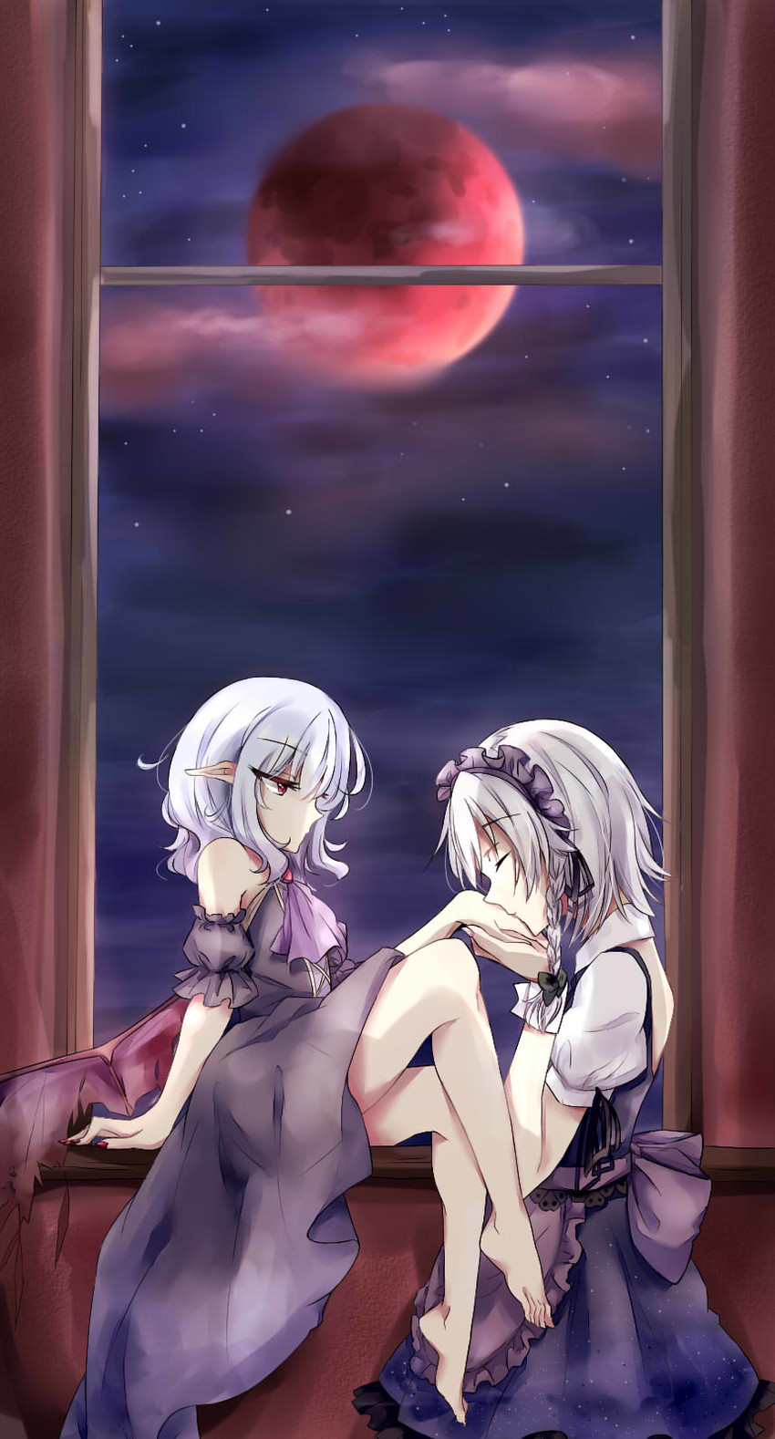 remilia scarlet and izayoi sakuya (touhou) drawn by saki_(sammy41028)