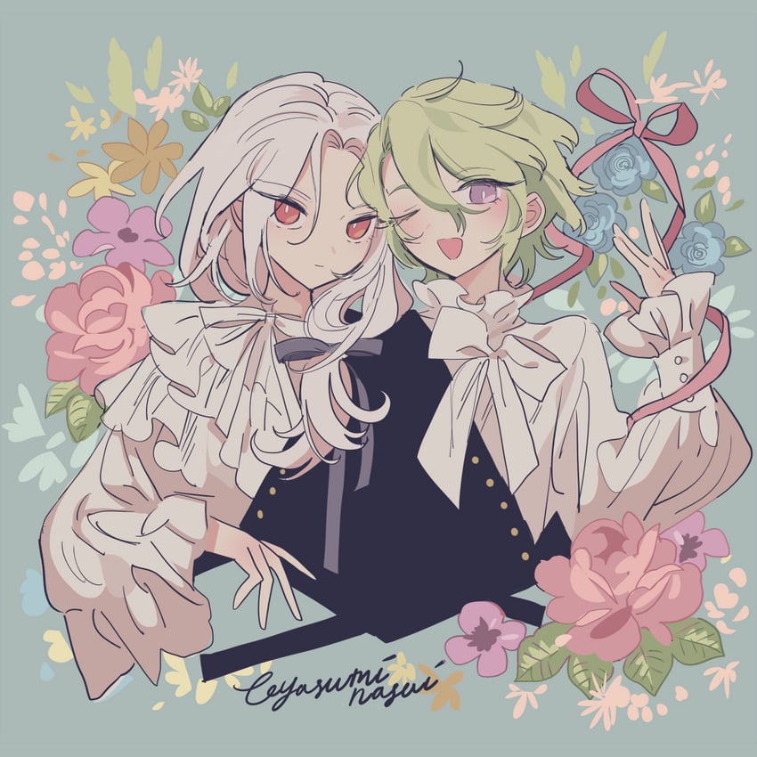 ran nagisa and tomoe hiyori (ensemble stars!) drawn by meremero