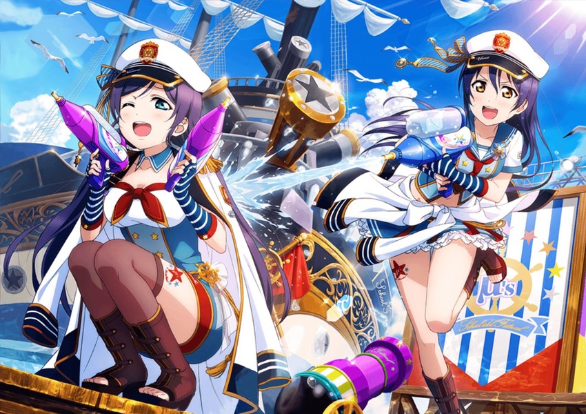tojo nozomi and sonoda umi (love live! and 2 more)