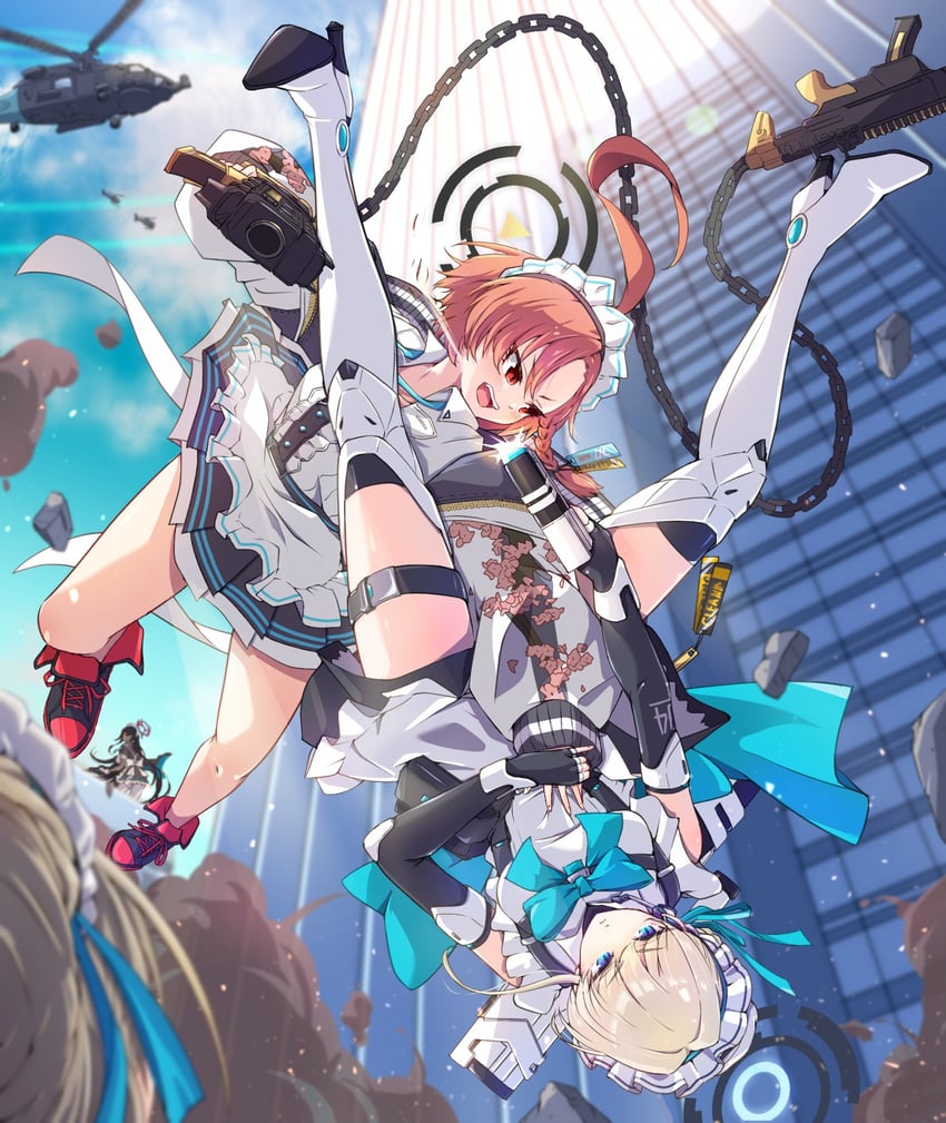 asuna, toki, karin, and neru (blue archive) drawn by mosuke1221