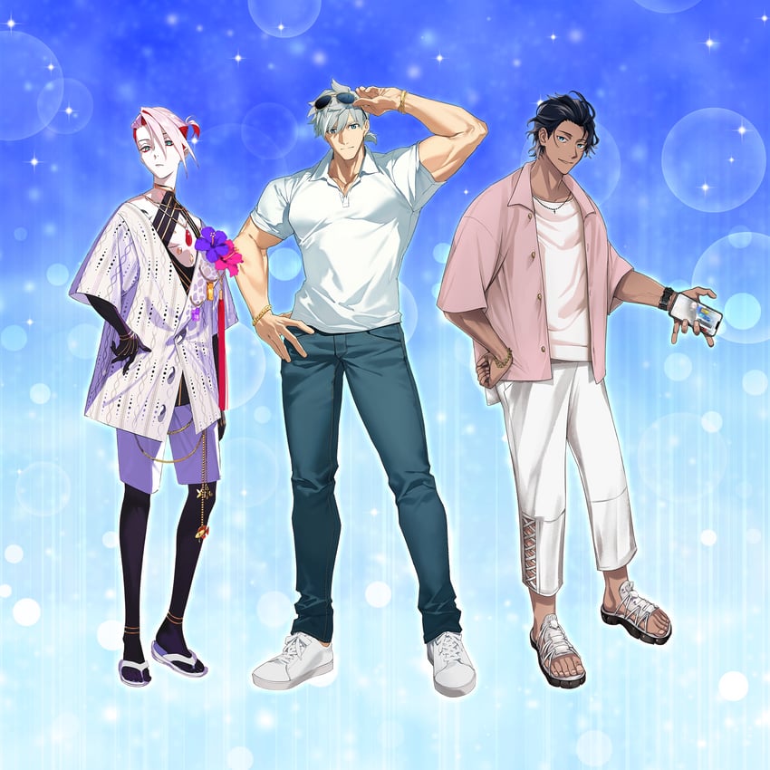 karna, percival, and bartholomew roberts (fate and 1 more) drawn by azuazuazu19, pako_(pakosun), and shiramine_(srmn09)
