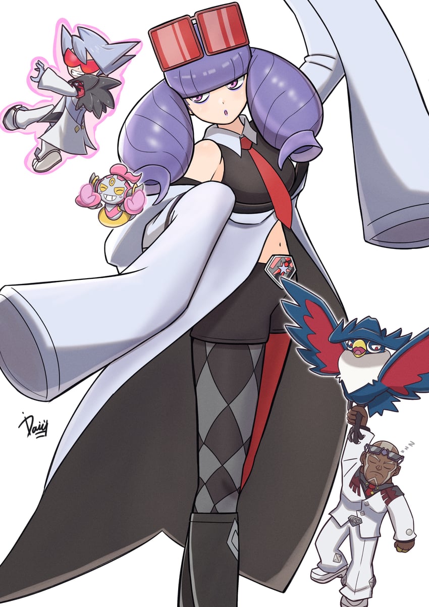 honchkrow, hoopa, lear, rachel, and sawyer (pokemon and 1 more) drawn by ida_(idalol490)