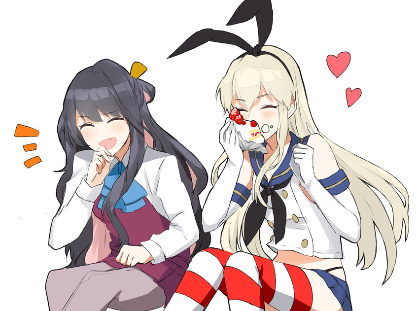 shimakaze and naganami (kantai collection) drawn by morinaga_miki
