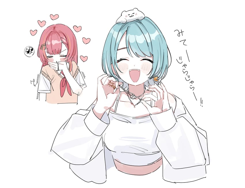 nekota tsuna and shiranami ramune (vspo!) drawn by hanada_ten