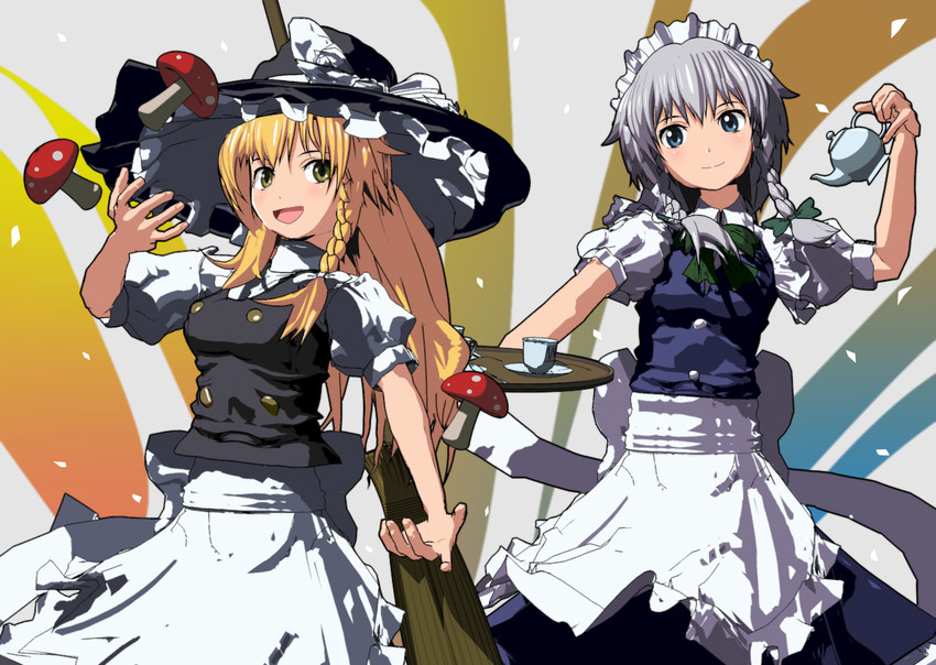 kirisame marisa and izayoi sakuya (touhou) drawn by mumumu_(at)