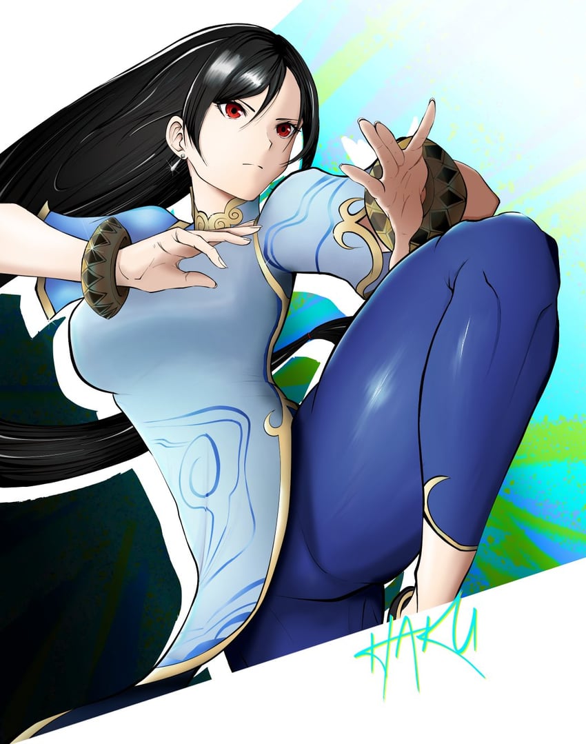 tifa lockhart and chun-li (final fantasy and 4 more) drawn by haku_(coffeeandink_)