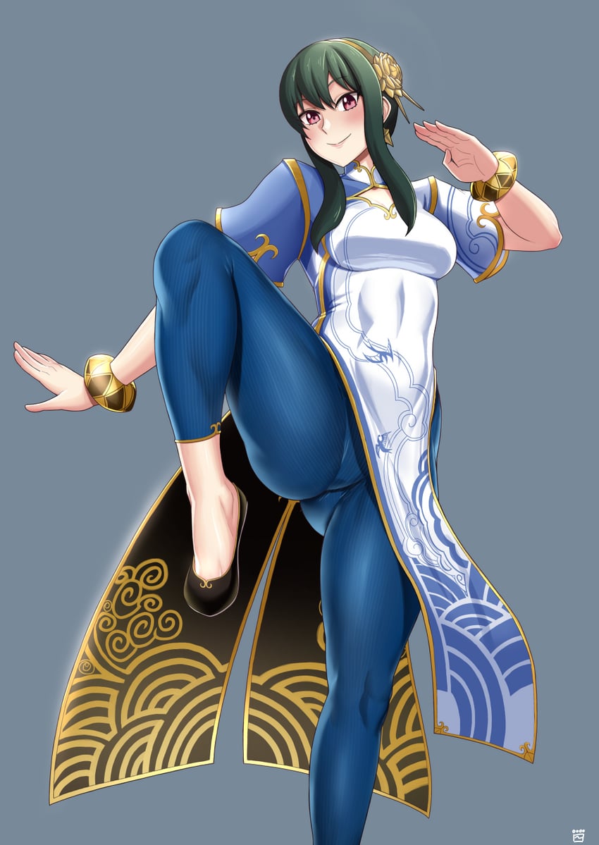 yor briar and chun-li (street fighter and 2 more) drawn by finalcake