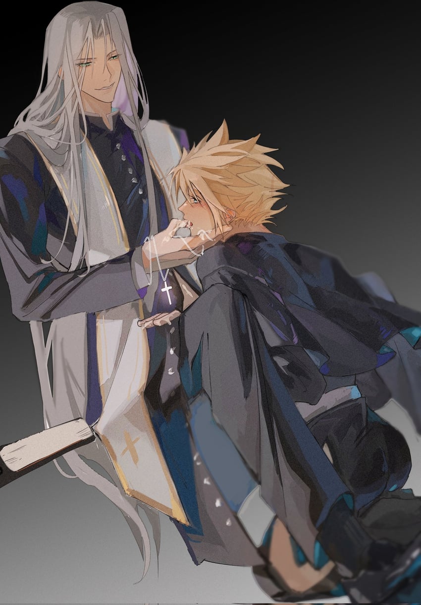 cloud strife and sephiroth (final fantasy and 1 more) drawn by acutecrane