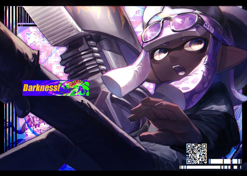 inkling player character and inkling girl (splatoon) drawn by no_(13_10_1230)