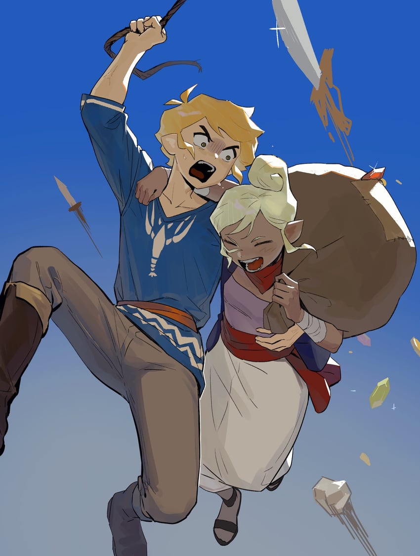 link, toon link, and tetra (the legend of zelda and 1 more) drawn by senzo6700