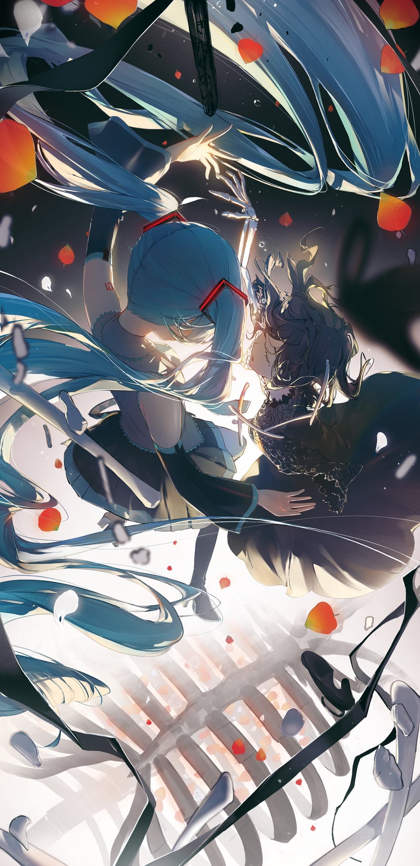 hatsune miku (vocaloid and 1 more) drawn by kamatoyu