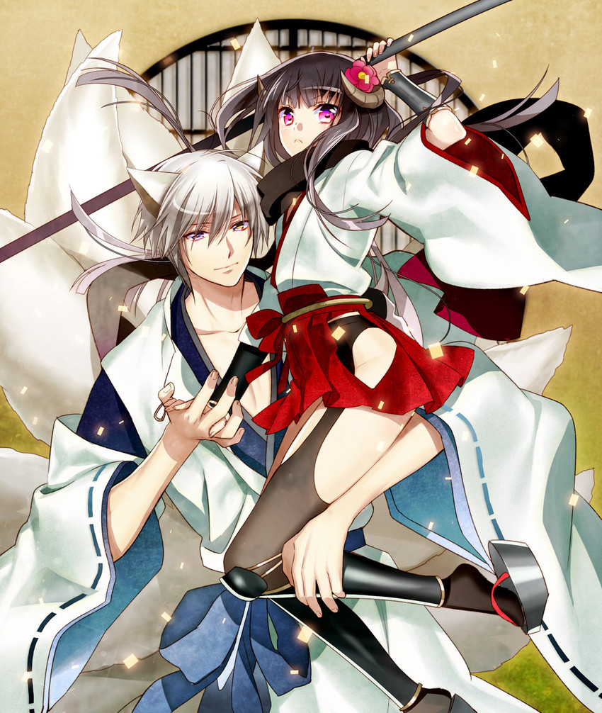 shirakiin ririchiyo and miketsukami soushi (inu x boku ss) drawn by murakami_yuichi
