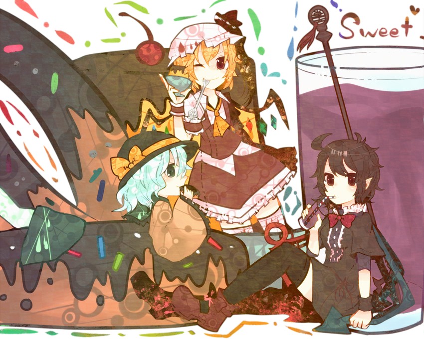 flandre scarlet, komeiji koishi, and houjuu nue (touhou) drawn by itomugi-kun
