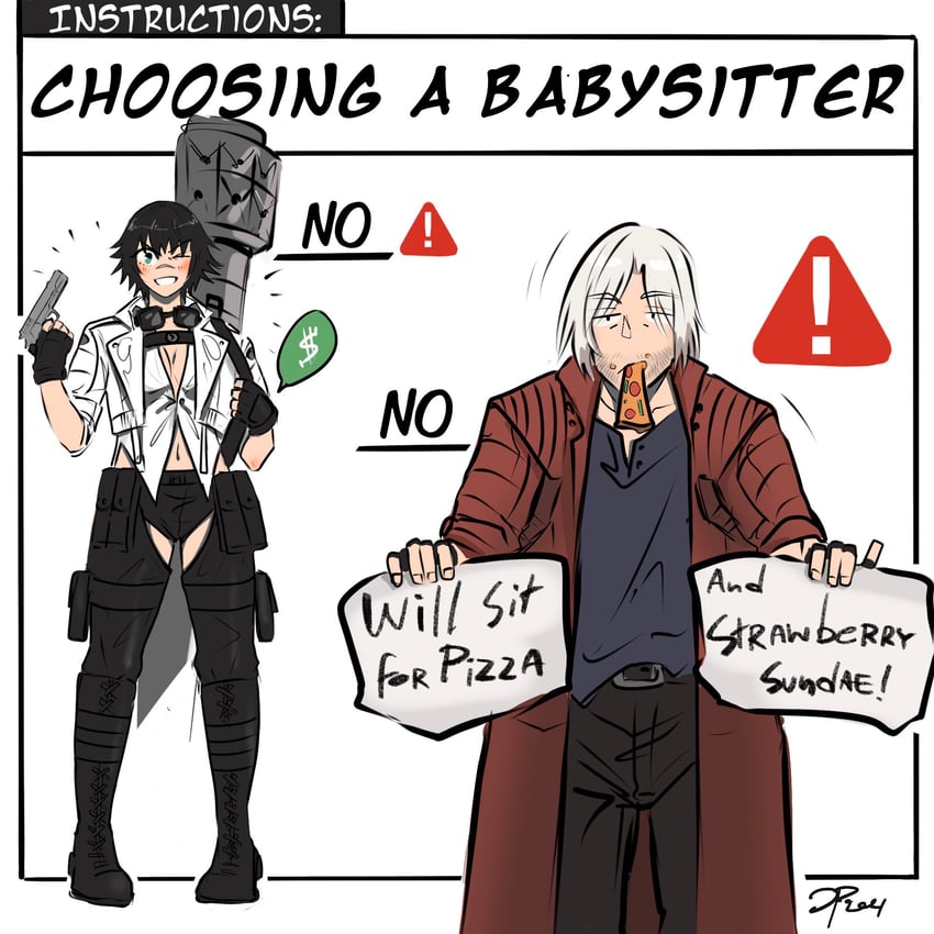 dante and lady (devil may cry and 1 more) drawn by jumpoon