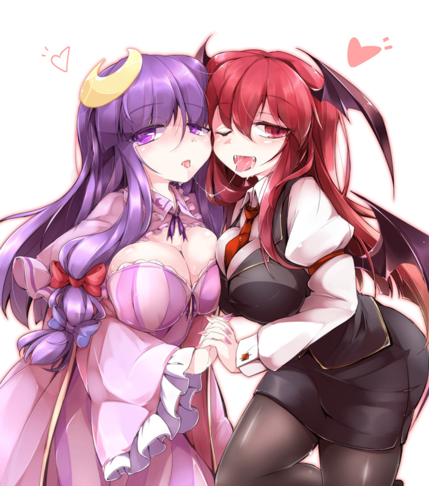 patchouli knowledge and koakuma (touhou) drawn by fumitsuki_(minaduki_6)