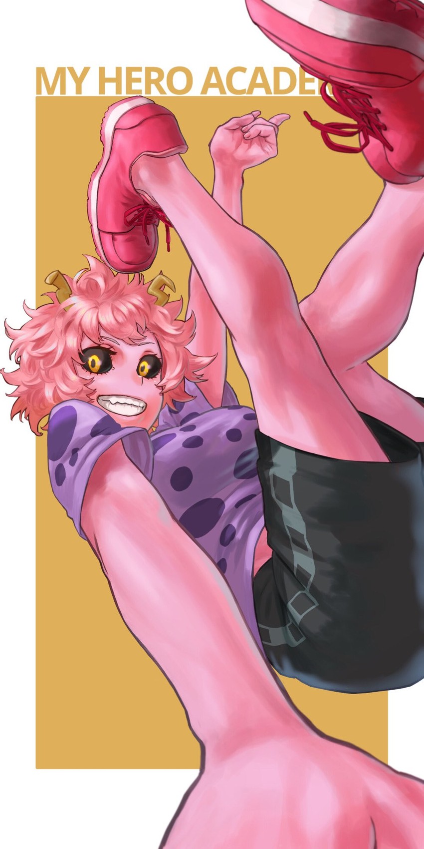 ashido mina (boku no hero academia) drawn by yomoyama_yotabanashi
